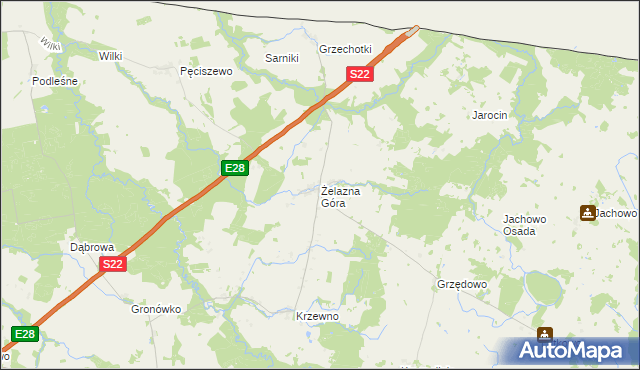 mapa Żelazna Góra, Żelazna Góra na mapie Targeo