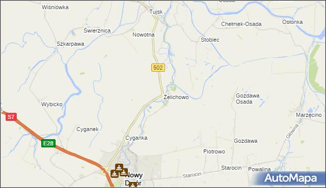 mapa Żelichowo gmina Nowy Dwór Gdański, Żelichowo gmina Nowy Dwór Gdański na mapie Targeo