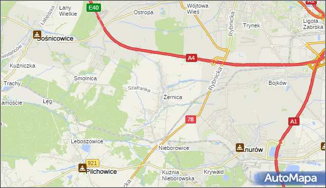 mapa Żernica, Żernica na mapie Targeo