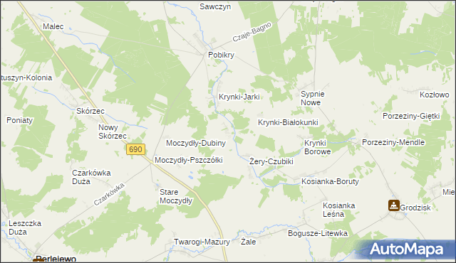 mapa Żery Bystre, Żery Bystre na mapie Targeo