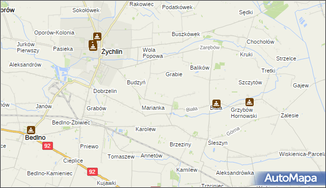 mapa Zgoda gmina Żychlin, Zgoda gmina Żychlin na mapie Targeo