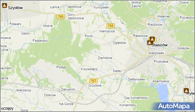 mapa Ziemblice, Ziemblice na mapie Targeo