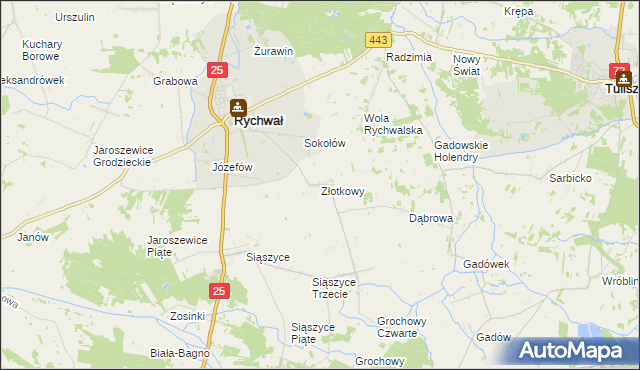 mapa Złotkowy, Złotkowy na mapie Targeo