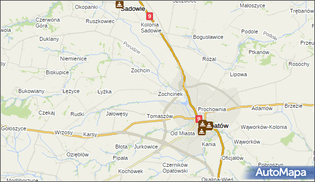 mapa Zochcinek, Zochcinek na mapie Targeo