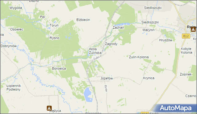 mapa Żulin gmina Łopiennik Górny, Żulin gmina Łopiennik Górny na mapie Targeo