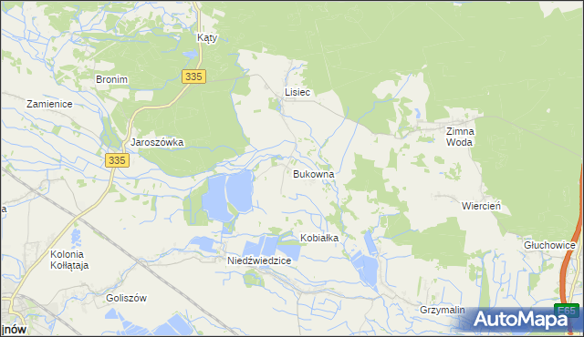 mapa Bukowna, Bukowna na mapie Targeo