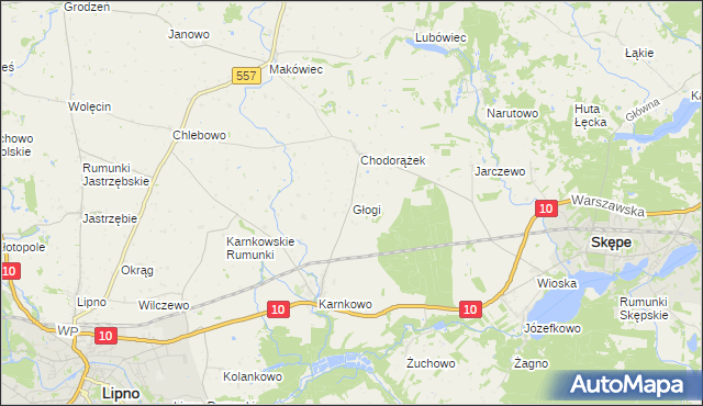 mapa Głogi, Głogi na mapie Targeo