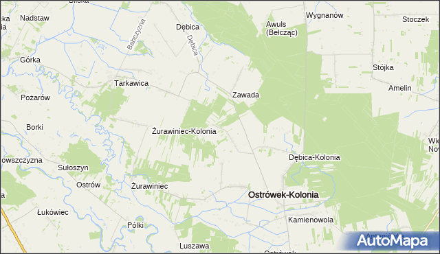 mapa Jeleń gmina Ostrówek, Jeleń gmina Ostrówek na mapie Targeo