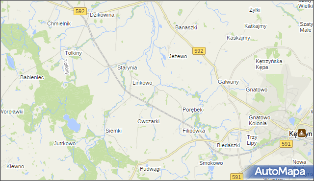 mapa Kotkowo gmina Kętrzyn, Kotkowo gmina Kętrzyn na mapie Targeo