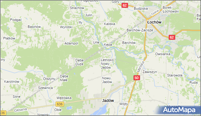 mapa Letnisko Nowy Jadów, Letnisko Nowy Jadów na mapie Targeo