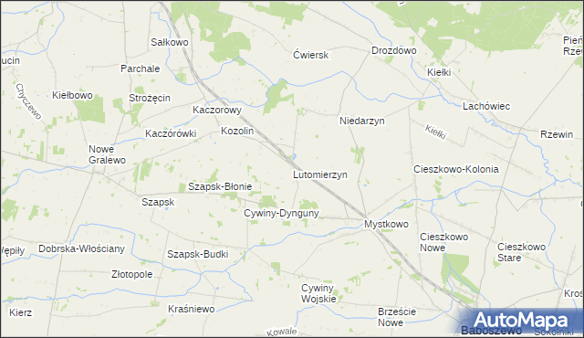 mapa Lutomierzyn, Lutomierzyn na mapie Targeo