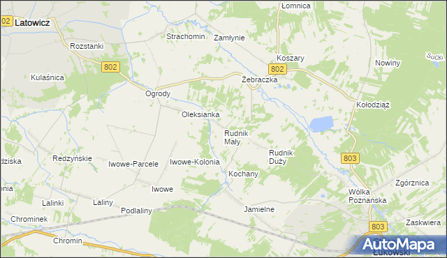 mapa Rudnik Mały gmina Wodynie, Rudnik Mały gmina Wodynie na mapie Targeo