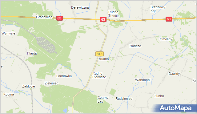 mapa Rudno gmina Milanów, Rudno gmina Milanów na mapie Targeo