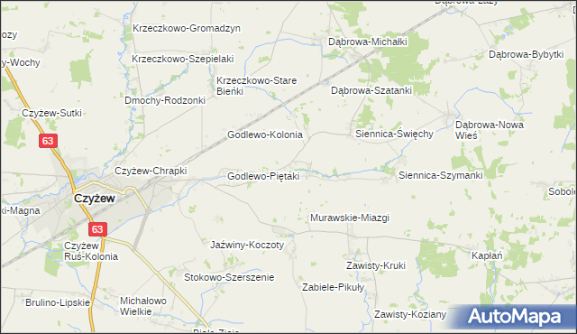 mapa Siennica-Lipusy, Siennica-Lipusy na mapie Targeo