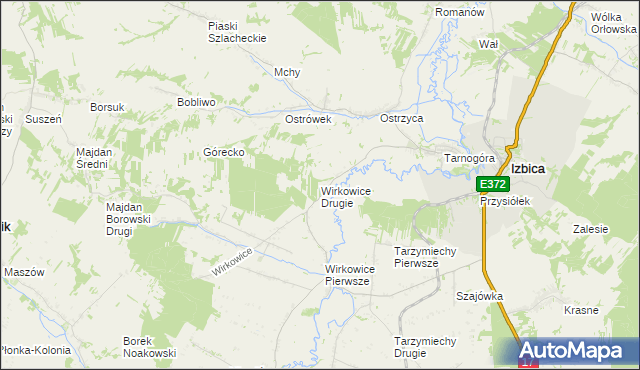 mapa Wirkowice Drugie, Wirkowice Drugie na mapie Targeo