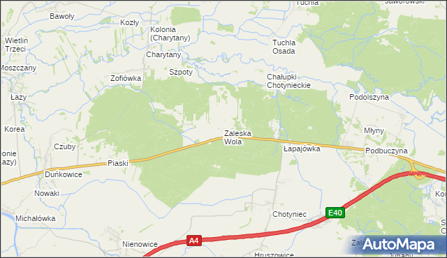 mapa Zaleska Wola, Zaleska Wola na mapie Targeo