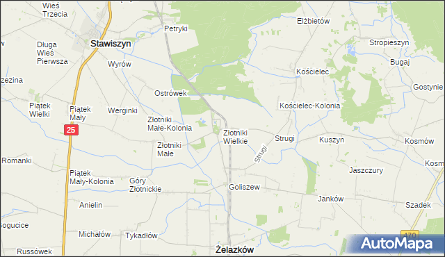 mapa Złotniki Wielkie, Złotniki Wielkie na mapie Targeo