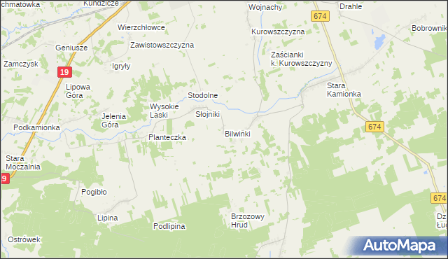 mapa Bilwinki, Bilwinki na mapie Targeo