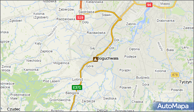 mapa Boguchwała powiat rzeszowski, Boguchwała powiat rzeszowski na mapie Targeo