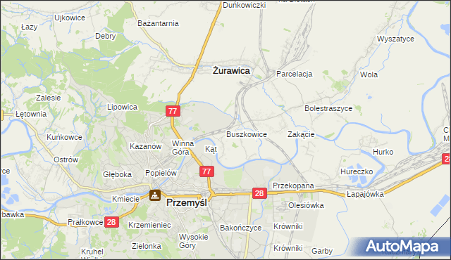 mapa Buszkowice gmina Żurawica, Buszkowice gmina Żurawica na mapie Targeo