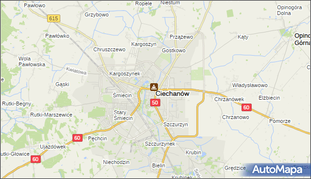 mapa Ciechanów, Ciechanów na mapie Targeo