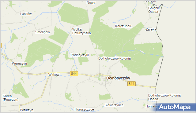 mapa Dołhobyczów-Kolonia, Dołhobyczów-Kolonia na mapie Targeo