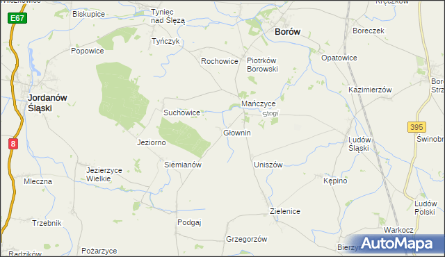 mapa Głownin, Głownin na mapie Targeo