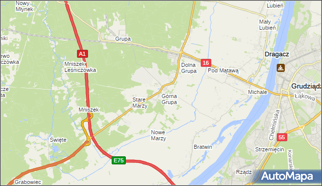 mapa Górna Grupa, Górna Grupa na mapie Targeo