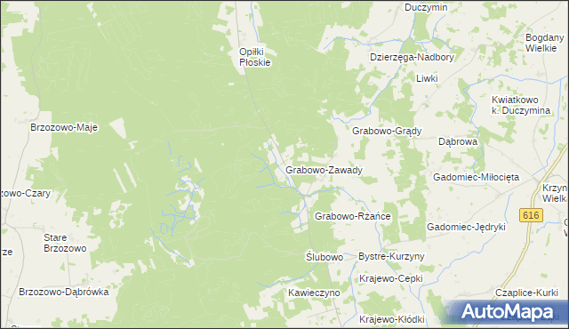 mapa Grabowo-Zawady, Grabowo-Zawady na mapie Targeo