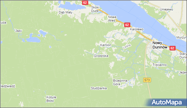 mapa Grodziska gmina Nowy Duninów, Grodziska gmina Nowy Duninów na mapie Targeo