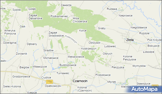 mapa Kostrzeszyn, Kostrzeszyn na mapie Targeo