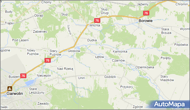 mapa Łętów, Łętów na mapie Targeo