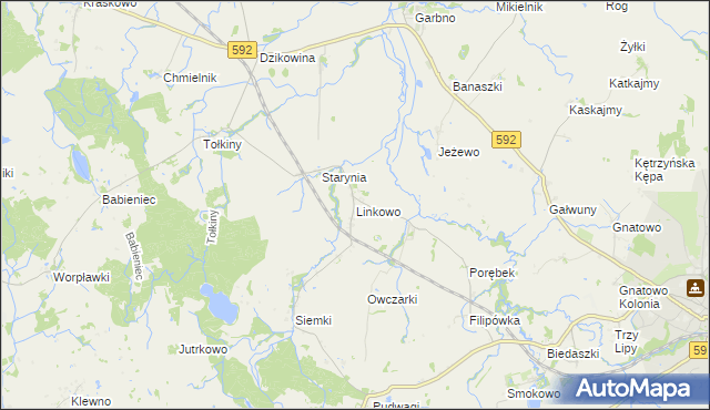 mapa Linkowo gmina Kętrzyn, Linkowo gmina Kętrzyn na mapie Targeo