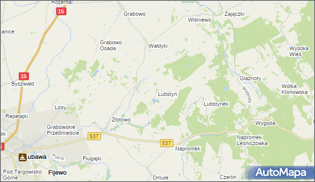 mapa Lubstyn, Lubstyn na mapie Targeo