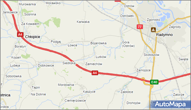 mapa Lutków, Lutków na mapie Targeo