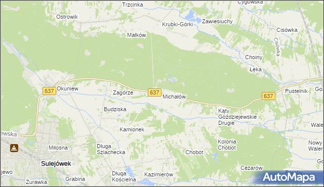 mapa Michałów gmina Halinów, Michałów gmina Halinów na mapie Targeo