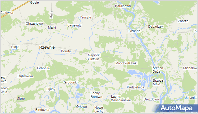 mapa Napiórki Butne, Napiórki Butne na mapie Targeo