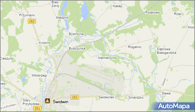 mapa Niemierzyno gmina Świdwin, Niemierzyno gmina Świdwin na mapie Targeo