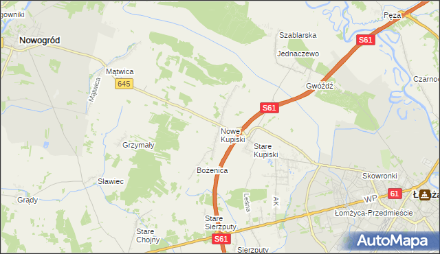 mapa Nowe Kupiski, Nowe Kupiski na mapie Targeo