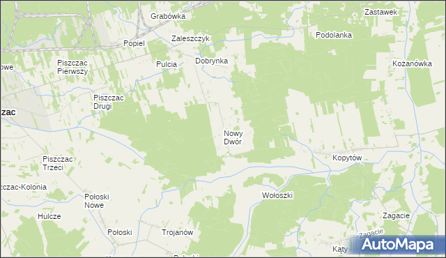 mapa Nowy Dwór gmina Piszczac, Nowy Dwór gmina Piszczac na mapie Targeo