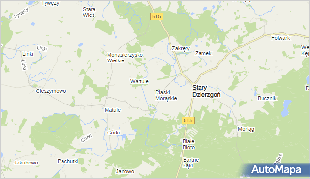 mapa Piaski Morąskie, Piaski Morąskie na mapie Targeo