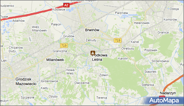 mapa Podkowa Leśna, Podkowa Leśna na mapie Targeo