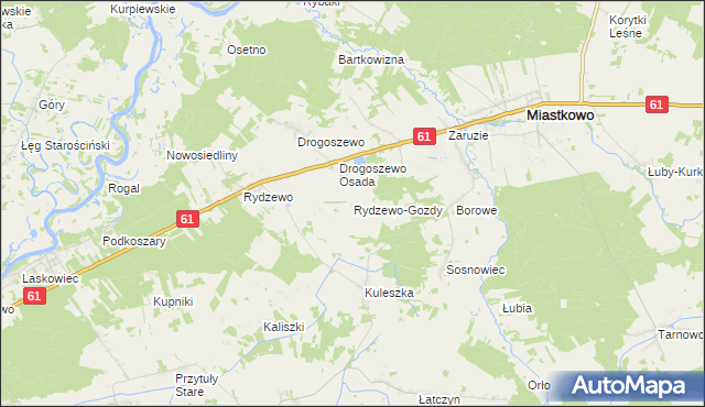 mapa Rydzewo-Gozdy, Rydzewo-Gozdy na mapie Targeo