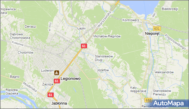 mapa Stanisławów Drugi gmina Nieporęt, Stanisławów Drugi gmina Nieporęt na mapie Targeo