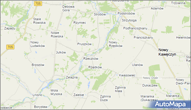 mapa Stary Rzędków, Stary Rzędków na mapie Targeo