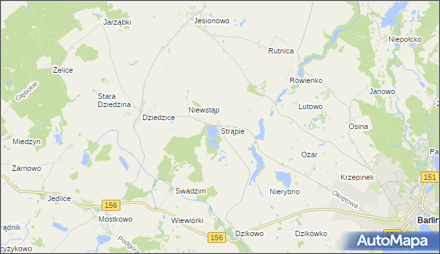 mapa Strąpie, Strąpie na mapie Targeo