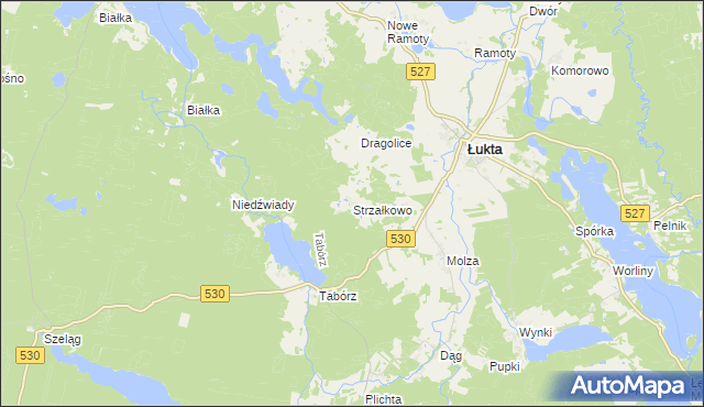 mapa Strzałkowo gmina Łukta, Strzałkowo gmina Łukta na mapie Targeo