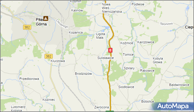 mapa Sulisławice gmina Ząbkowice Śląskie, Sulisławice gmina Ząbkowice Śląskie na mapie Targeo