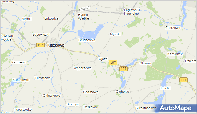 mapa Ujazd gmina Kiszkowo, Ujazd gmina Kiszkowo na mapie Targeo