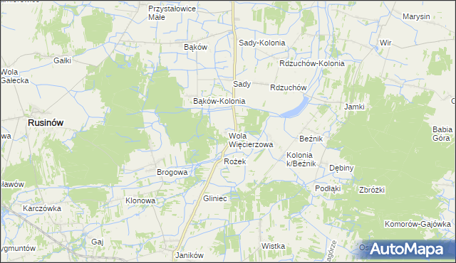 mapa Wola Więcierzowa, Wola Więcierzowa na mapie Targeo